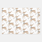 White Snowflakes Deer Coconut Ornaments Inpakpapier Vel (Voorkant 3)