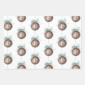 White Snowflakes Deer Coconut Ornaments Inpakpapier Vel (Voorkant 2)