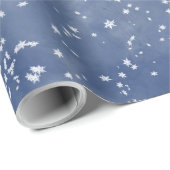 White Snowflakes Falling Winter Dusk Sky Cadeaupapier (Rol Hoek)