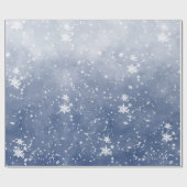 White Snowflakes Falling Winter Dusk Sky Cadeaupapier (Vlak)