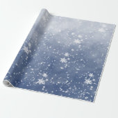 White Snowflakes Falling Winter Dusk Sky Cadeaupapier (Uitgerold)