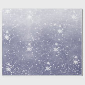 White Snowflakes Falling Winter Paars Sky Cadeaupapier (Vlak)