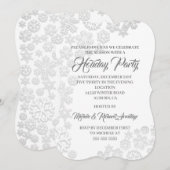 White Snowflakes Holiday Kaart (Voorkant / Achterkant)