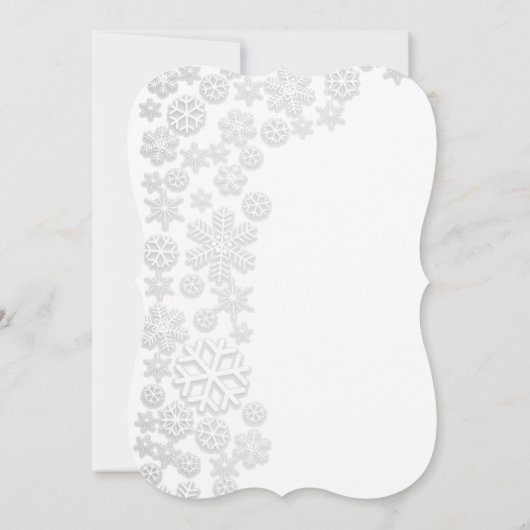 White Snowflakes Holiday Kaart (Achterkant)