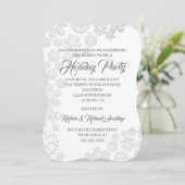 White Snowflakes Holiday Kaart (Staand voorkant)