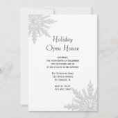 White Snowflakes Holiday Open House Party Kaart (Voorkant)