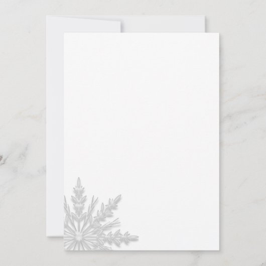 White Snowflakes Holiday Open House Party Kaart (Achterkant)