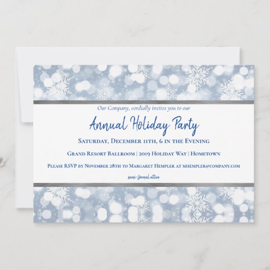 White Snowflakes Holiday Party Uitnodiging (Voorkant)
