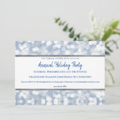White Snowflakes Holiday Party Uitnodiging (Staand voorkant)