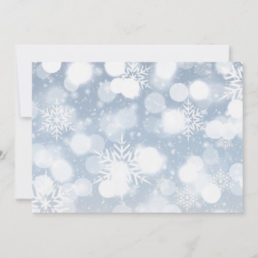 White Snowflakes Holiday Party Uitnodiging (Achterkant)