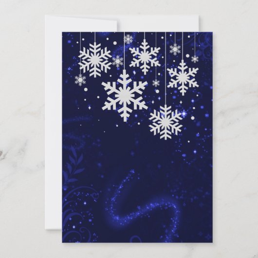White Snowflakes Holiday Party Uitnodiging (Achterkant)