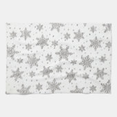 White Snowflakes Kitchen Towel Theedoek (Horizontaal)