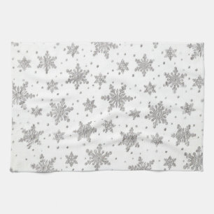 White Snowflakes Kitchen Towel Theedoek