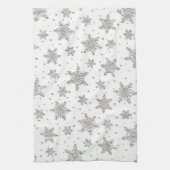 White Snowflakes Kitchen Towel Theedoek (Verticaal)