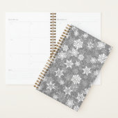 White Snowflakes Luxurious Gray Elegant Christmas Planner (Display)