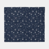 White Snowflakes on a Dark Blue Background Fleece Deken (Voorkant (Horizontaal))