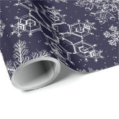 White Snowflakes on blue Cadeaupapier (Rol Hoek)