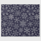 White Snowflakes on blue Cadeaupapier (Vlak)