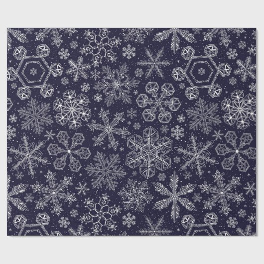 White Snowflakes on blue Cadeaupapier (Vlak)