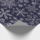 White Snowflakes on blue Cadeaupapier (Hoek)