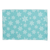 White Snowflakes on Blue Winter Pattern Kussensloop (Voorkant)