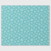 White Snowflakes on Bluw Winter Pattern Cadeaupapier (Vlak)