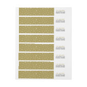 White Snowflakes on Gold Holiday Address Label (Vel)