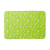 White Snowflakes on Green Winter Pattern Badmat (Voorkant)