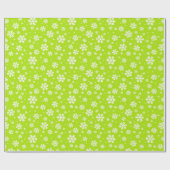 White Snowflakes on Green Winter Pattern Cadeaupapier (Vlak)