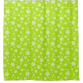 White Snowflakes on Green Winter Pattern Douchegordijn (Voorkant)