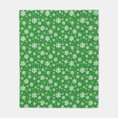 White Snowflakes on green Winter Pattern Fleece Deken (Voorkant)