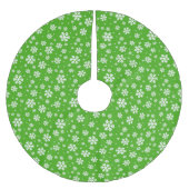 White Snowflakes on Green Winter Pattern Kerstboom Rok (Voorkant)
