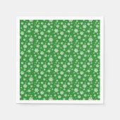 White Snowflakes on green Winter Pattern Servet (Voorkant)