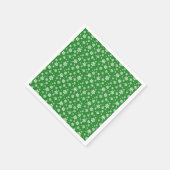 White Snowflakes on green Winter Pattern Servet (Hoek)