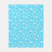 White Snowflakes on Light Blue Winter Pattern Fleece Deken (Voorkant)