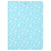 White Snowflakes on Light Blue Winter Pattern Klembord (Achterkant)