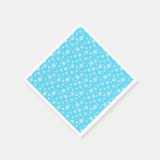 White Snowflakes on Light Blue Winter Pattern Servet (Hoek)