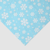 White Snowflakes on Light Blue Winter Pattern Tissuepapier (Detail)