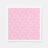 White Snowflakes on Light Pink Winter Pattern Servet (Voorkant)