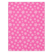 White Snowflakes on Pink Winter Pattern Tafelkleed (Voorkant)
