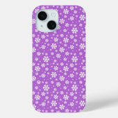 White Snowflakes on Purple Winter Pattern Case-Mate iPhone Case (Achterkant)
