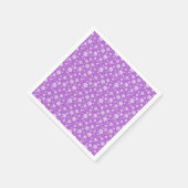 White Snowflakes on Purple Winter Pattern Servet (Hoek)