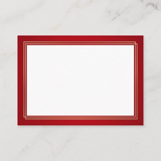 White Snowflakes on Red Merry Christmas Visitekaartje (Achterkant)