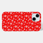 White Snowflakes on Red Winter Pattern Case-Mate iPhone Case (Achterkant (horizontaal))