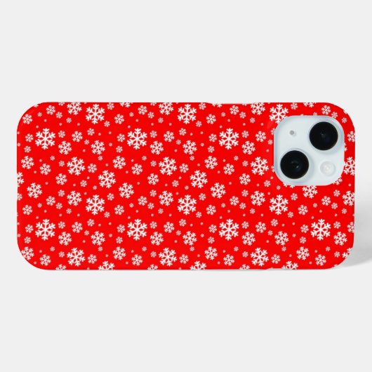 White Snowflakes on Red Winter Pattern Case-Mate iPhone Case (Achterkant (horizontaal))
