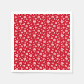 White Snowflakes on red Winter Pattern Servet (Voorkant)