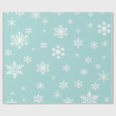 White Snowflakes on Robin's Egg Blue, Holiday Cadeaupapier (Vlak)