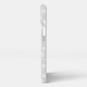 White Snowflakes on Silver Winter Pattern iPhone Hoesje (Linkerkant)