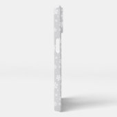 White Snowflakes on Silver Winter Pattern iPhone Hoesje (Rechterkant)