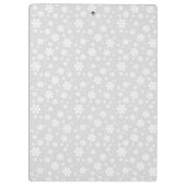 White Snowflakes on Silver Winter Pattern Klembord (Achterkant)